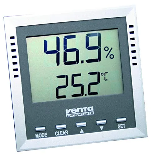Venta Hygrometer - Präzises Hygrometer zur Messung von Raumtemperatur und Luftfeuchtigkeit, ideal für die Klimakontrolle in Innenräumen und Lagerräumen mit Alarmfunktion.