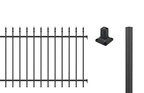 ALBERTS Zaun-Grundset Chaussee, matt-schwarz, 100 cm - Modernes Zaunsystem für Ihr Zuhause, wetterfest und langlebig. Ideal zum Schutz und zur Gestaltung Ihres Gartens. Ergänzbar mit Anbausets und Toren.