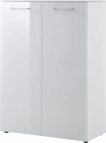 XORA Schuhschrank SCALEA - Modernes Design & praktische Aufbewahrung - Schuhschrank in Weiß mit zwei Türen und 5 Böden, ideal für stilvolle Ordnung. Integrierter Türdämpfer und hochwertige Markenqualität von XORA.