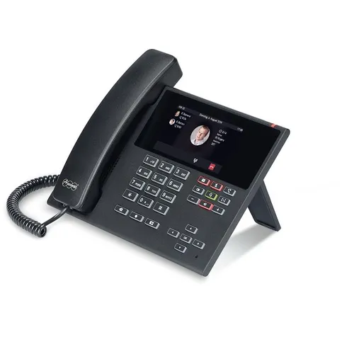 Auerswald COMfortel D-400 - Schnurgebundenes VoIP-Telefon in Schwarz, mit Anrufbeantworter und beleuchtetem LCD-Display für einfache Bedienung