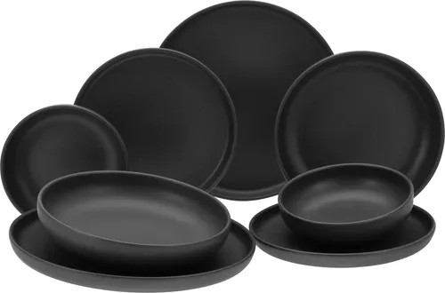 CreaTable 10524 Serie Uno Black Geschirrset 8-teilig in schwarz von CreaTable