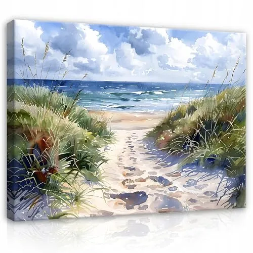 WallArena - Leinwand Bilder Meer Strand - 40x30 cm Leinwandbilder - Bild auf leinwand - Wandbild XXL groß Wandbilder für Wohnzimmer Schlafzimmer Wohnzimmerbilder Modern kunstdruck - Landschaft