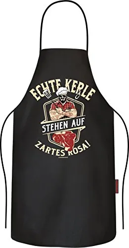 RAHMENLOS Original BBQ-Grillschürze Kochschürze: Echte Kerle Stehen auf zartes Rosa