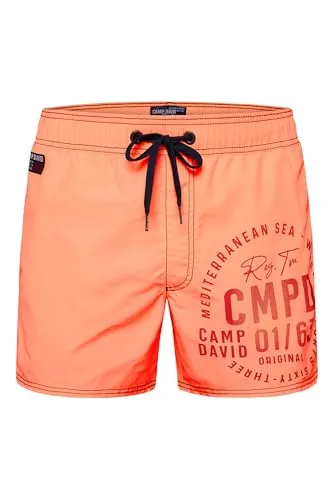 Camp David Herren Badeshorts Speed Orange mit Logo, XXL von CAMP DAVID