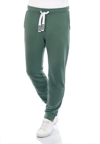 riverso Jogginghose Herren Baumwolle lang RIVLino Regular Fit Blau Grün XXL - Herren-Stoffhosen, hautfreundliche Sweathose aus weichem Baumwolle-Polyester-Mix, ideal für Indoor und Outdoor. Bequeme Passform mit praktischen Taschen und Kordelzug für optimalen Komfort.