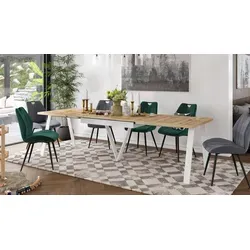 Design Esstisch ZAV-1 ausziehbar XXL 140 - 290 cm Esszimmertisch Tisch - Naturbelassen