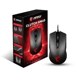 MSI Clutch GM40 Gaming Mouse - Glossy Red - Mäuse mit 5000 DPI, ideal für Gamer. Beidhändiges Design und 9 programmierbare Tasten für ein individuelles Spielerlebnis.