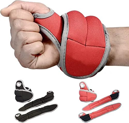 HANSSON.SPORTS Gewichtsmanschetten Laufgewichte f. Hand-Gelenke - rot 2x2,0kg