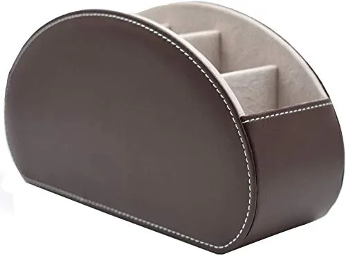 SANQIANWAN Multifunktional Aufbewahrung Leder Box Desktop Stationery Schmuck, Stift/Bleistift, Handy, Business Name Karten, Note Papier, Fernbedienung Halter braun