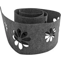 Produktbild zaunzu Sichtschutz Design Vlies Dekor Sonnenblume Einzelstreifen Anthrazitgrau 2,55m