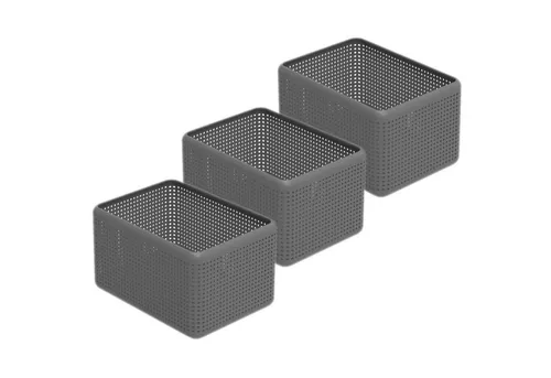 ROTHO Aufbewahrungsbox Madei 3er-Set 13l - Kreative Aufbewahrungsboxen aus BPA-freiem, recyceltem Kunststoff, ideal zur individuellen Gestaltung für Ordnung im Kinderzimmer, Wohnzimmer oder Büro.