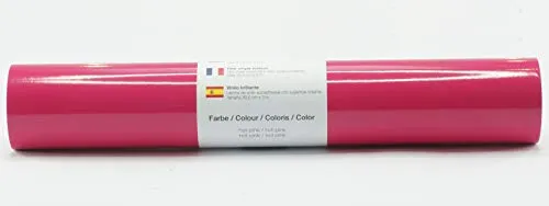 Selbstklebende Plotterfolie Vinylfolie 30,5 cm x 3 m glänzend 39 Farben zur Auswahl, Farbe:189 Hot-Pink