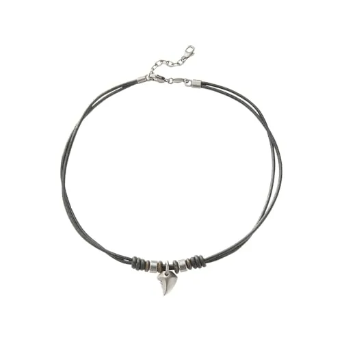 Fossil Herren Edelstahl Collier mit Haifischzahn-Anhänger von Fossil