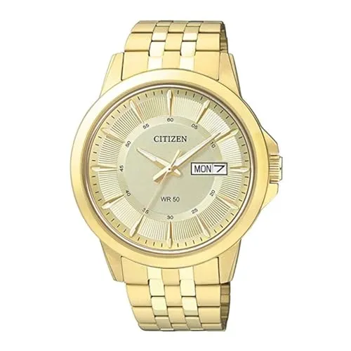 Citizen Herren Analog Quarz Uhr BF2013-56PE - Elegante Armbanduhr mit Edelstahl-Armband, Tag/Daten-Anzeige und 5 bar Wasserdichtigkeit - perfekt für den Alltag.