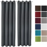 Beautissu Vorhang Amelie Nora, 2er Set Verdunkelungsvorhang 140x245cm - Fertiggardinen im 2er Set, lichtundurchlässig und ideal für vollständige Verdunkelung, mit hochwertiger Ösen-Aufhängung für einfaches Handling.