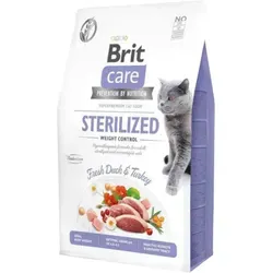 BRIT Care Cat Grain-Free Sterilised Weight Control 400g - Hypoallergenes Alleinfuttermittel für sterilisierte Katzen, mit frischer Ente und Pute, 5% Rabatt mit Code BRIT-5