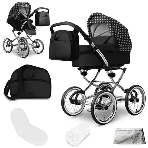 Bergsteiger Kombi-Kinderwagen Venedig 3in1 in schwarz von Bergsteiger