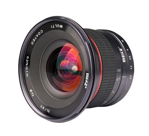 Meike MK-12mm F/2.8 Ultra-Weitwinkelobjektiv für Sony E-Mount - Hochwertiges 12mm Weitwinkelobjektiv mit manueller Fokussierung und Lichtstärke F/2,8. Ideal für kreative Aufnahmen und Landschaftsfotografie. Inklusive Objektivdeckel und Tasche.