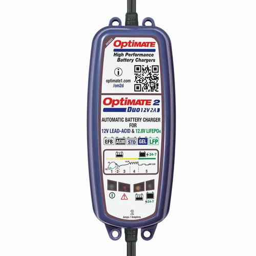 Tecmate OptiMate 2 12V Batterie Ladegerät für Auto & Motorrad