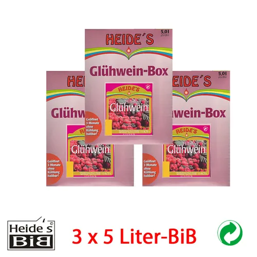 Glühwein Himbeere 9,5% Alc., 3 x 5 Liter-BiB - 3er-Pack