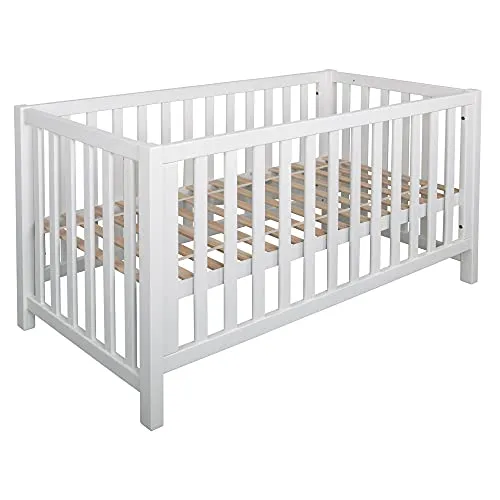 Bubema Nils classic – Umwandelbares Babybett aus massiver Buche - Betten: Vielseitiges Babybett aus massiver Buche, umwandelbar in Beistell- oder Sofabett, mit 2-fach verstellbarer Liegehöhe und herausnehmbaren Sprossen für selbstständiges Ein- und Aussteigen.