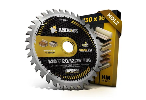 HM Kreissägeblatt 140x20 Z36 - Feinschnitt für Holz - Kreissägeblätter für präzise Schnitte in Weich- und Hartholz. Mit Clean Cut Technologie für saubere Ergebnisse und optimierte Zahngeometrie - ideal für Hand- und Tischkreissägen.