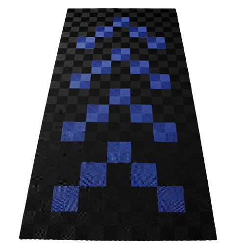 RAMROXX Performance Bodenfliesen Garagenboden 2,8mx5,6m Schwarz Blau - Hochwertige Kunststoffbodenfliesen für Garagen, robust und langlebig. Ideal für eine ansprechende Optik und einfache Pflege.