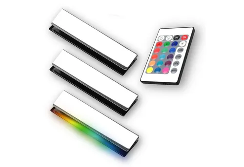 kalb LED Glaskantenbeleuchtung LED RGB Glaskantenbeleuchtung Vitrinenbeleuchtung Clip Glas, 3er Set