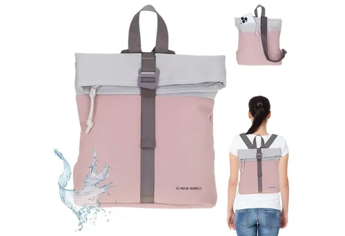 NEW REBELS Freizeitrucksack Damen klein - Wasserabweisend & Praktisch - Freizeitrucksäcke: Wasserabweisender Rucksack aus Planen-Material mit praktischem bagboom Etui, ideal für Reisen und Freizeit. Leicht zu reinigen und handgepäcktauglich.