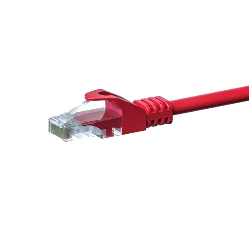 Danicom CAT 5e Netzwerkkabel U/UTP - 1,50 Meter - Rot - CCA, POE, Ethernet, LAN, Patchkabel, Datenkabel, RJ45 - für Serverschränke, Switches, Router, Modems!