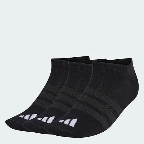 adidas Unisex Thin&Light Sportswear No Show Socks 3 Pair Pack, black/black/white, 45-48