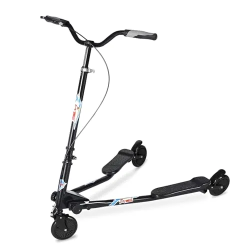 AOODIL Roller Kinder Scooter, Swing Scooter, Wiggle Scooter für Kinder, Scissors Scooter, einstellbare Höhe, 3 Räder Faltbarer Kinderroller, Sporter Scooter Kinderroller für Jungen/Mädchen/Erwachsene