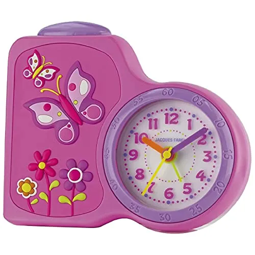 JACQUES FAREL ACB711BY-G Schmetterling Wecker - Wecker & Radiowecker, niedlicher Schmetterlingsdesign für Mädchen, batteriebetrieben und ideal für das Kinderzimmer.