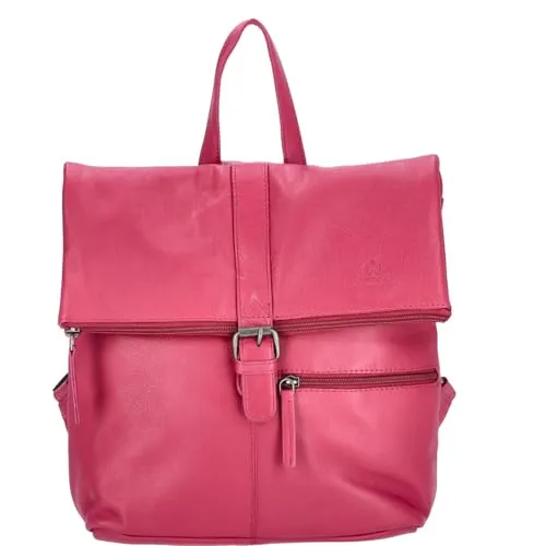 The Skandinavian Brand Damen Leder Rucksack fuchsia in pink von The Skandinavian Brand