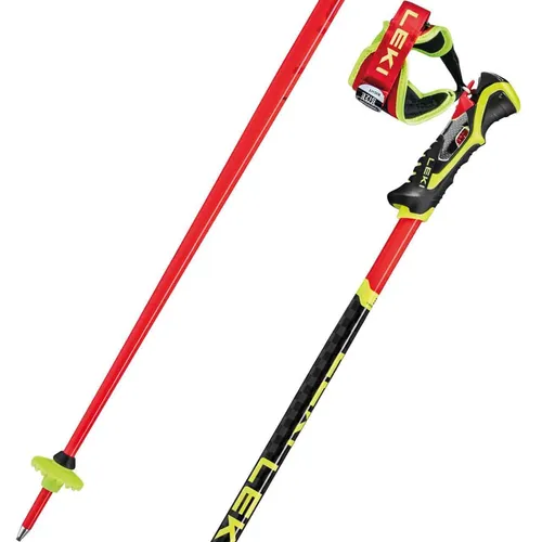LEKI WCR SL 3D Skistöcke 115 cm - Bright Red-Black-Neonyellow - Skistöcke für ambitionierte Skifahrer, ausgestattet mit dem innovativen Trigger 3D-System für mehr Kontrolle und Komfort. Ideal für Piste und Trekkingtouren.