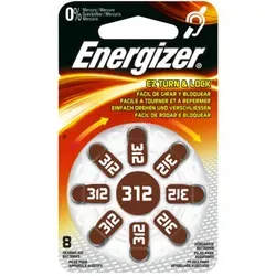 Energizer Hörgerätebatterie 312 – 8 St - Batterien für Hörgeräte, hohe Energiedichte und lange Lebensdauer, ideal für zuverlässige Hörhilfe.