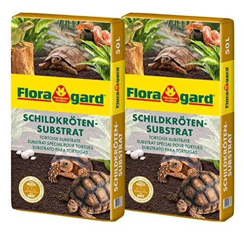 Floragard Schildkrötensubstrat 2x50l - Natur-Einstreu für Reptilien - Terrariensubstrat ohne Dünger, ideal für Landschildkröten und empfindliche Reptilien. Hält optimale Feuchtigkeit und sorgt für ein gesundes Mikroklima.