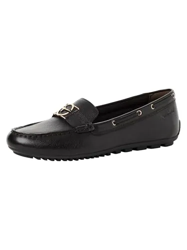 Tamaris Damen Slipper Schwarz - Gr. 37 - Slipper & Mokassins für Damen, aus atmungsaktivem Echtleder mit komfortablem Wechselfußbett für einen unkomplizierten Einstieg.