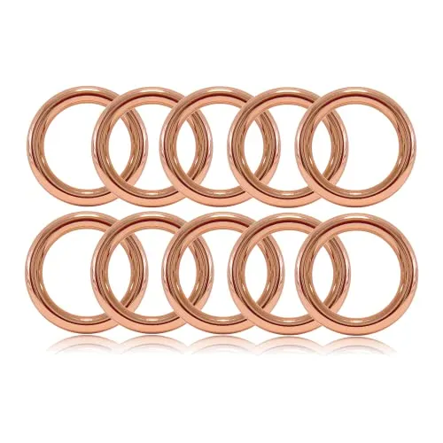 O - Ring aus Druckguss 30mm, 10er Set, DIY Hunde-Leine/Hunde-Halsband, nichtrostend, Ideal mit Paracord 550, geschweißt, Farbe: roségold