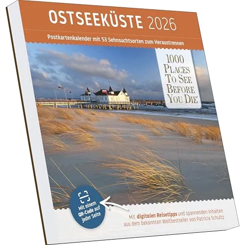 Places to See Before You Die – Ostseeküste Postkartenkalender 2026 | Tischkalender zum Aufstellen 17,5 × 17,5 cm | 53 Wochenmotive & Postkartenfunktion: 1000 Places Postkartenkalender 1000