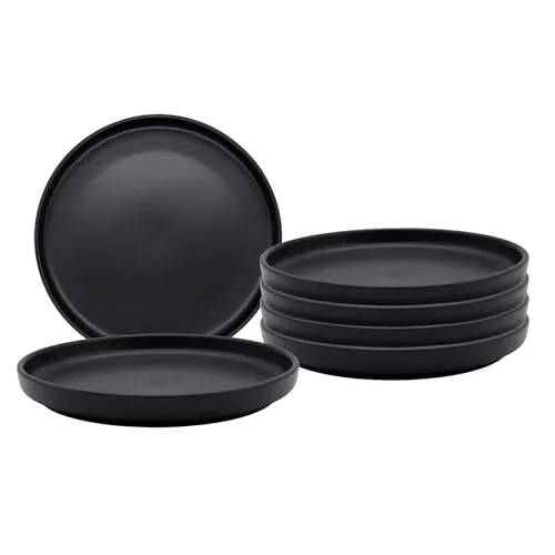 Elder Feinkeramik Kuchenteller Set 6er schwarz matt