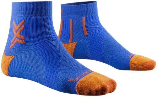X-Socks Laufsocke Run Perform Ankle blau/orange Herren - Größe 42-44 - Hochleistungssocken für Läufer, ausgestattet mit innovativen Mesh-Strukturen und speziellen Polstern für optimalen Komfort und Halt. Ideal für schmerzfreies Laufen und Schutz bei jedem Schritt.
