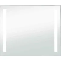vidaXL Badezimmer-Wandspiegel mit LEDs 80x60 cm - Eleganter Badspiegel mit integrierten LED-Leisten für perfekte Beleuchtung und stimmungsvolles Ambiente. IP44-zertifiziert für Sicherheit in feuchten Räumen, ideal zum Schminken und Pflegen.