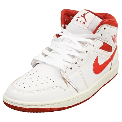 Nike Air Jordan 1 Mid SE Herren-Sneaker, White Lobster Dune Red Sail 160, 46 EU