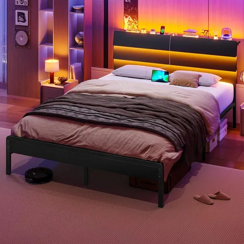 KIMENICH Metallbett mit Stauraum und LED-Beleuchtung
