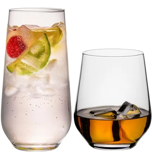 IMPERIAL glass Trinkgläser aus Glas 450ml & 520ml Set 12-Teilig Getränkeglas Wassergläser Saftgläser Whiskeyglas Longdrinkgläser