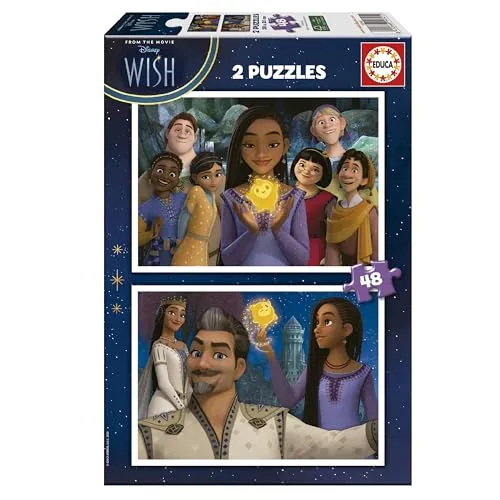 Educa - Puzzle 48 Teile für Kinder ab 4 Jahren | Disney Wish Puzzle, 2x48 Teile Puzzleset für Kinder ab 4 Jahren, Puzzleset, Kinderpuzzle (19741)