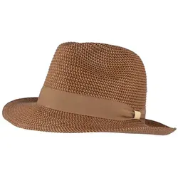 Breiter Strohhut Bogart Kofferhut mit UV Schutz 50+ rot XL