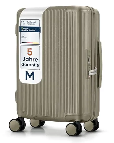 4FLY Leichter Premium Hartschalen-Handgepäckkoffer M – 57×36×22 cm mit TSA-Schloss und USB-Anschluss