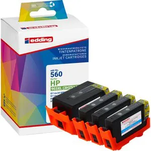 Edding EDD-560 3HZ51AE Multipack für HP 903XL - Druckerpatronen für HP OfficeJet und OfficeJet Pro, recycelt und umweltschonend mit XL Druckleistung von bis zu 3780 Seiten.